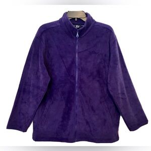 Vintage 90's Womens PS Purple Cozy Fleece Zip Up Pockets Long Sleeve Jacket NWT
